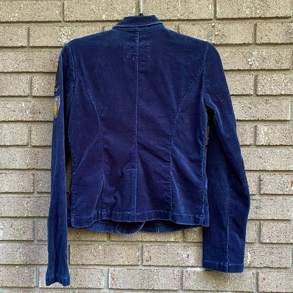 AMERICAN EAGLE OUTFITTERS Blue Corduroy Elbow Patch Shacket Blazer Size S - Picture 9 of 10